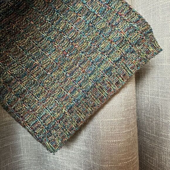 2/$30 Liz & Me Colorful Cowl Neck Sweater Womens 1X Stretch Office Rainbow - Picture 4 of 9